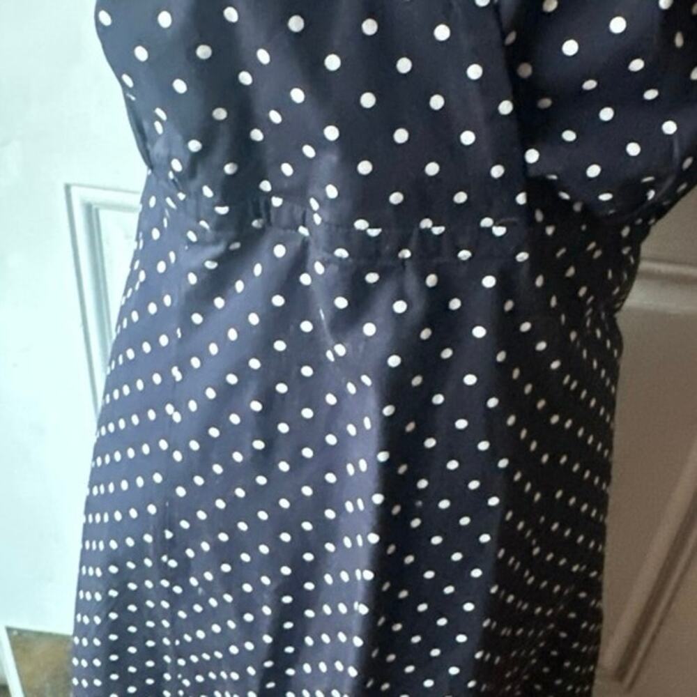 Lands’ End Navy Polka Dot Halter Wrap Dress Size 16 - Picture 2 of 6